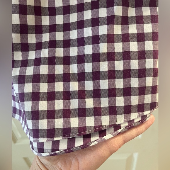 Michael Michael Kors Plum & White Plaid Dress Shirt Men’s Size 16 1/2 or 32/33 - Picture 4 of 14